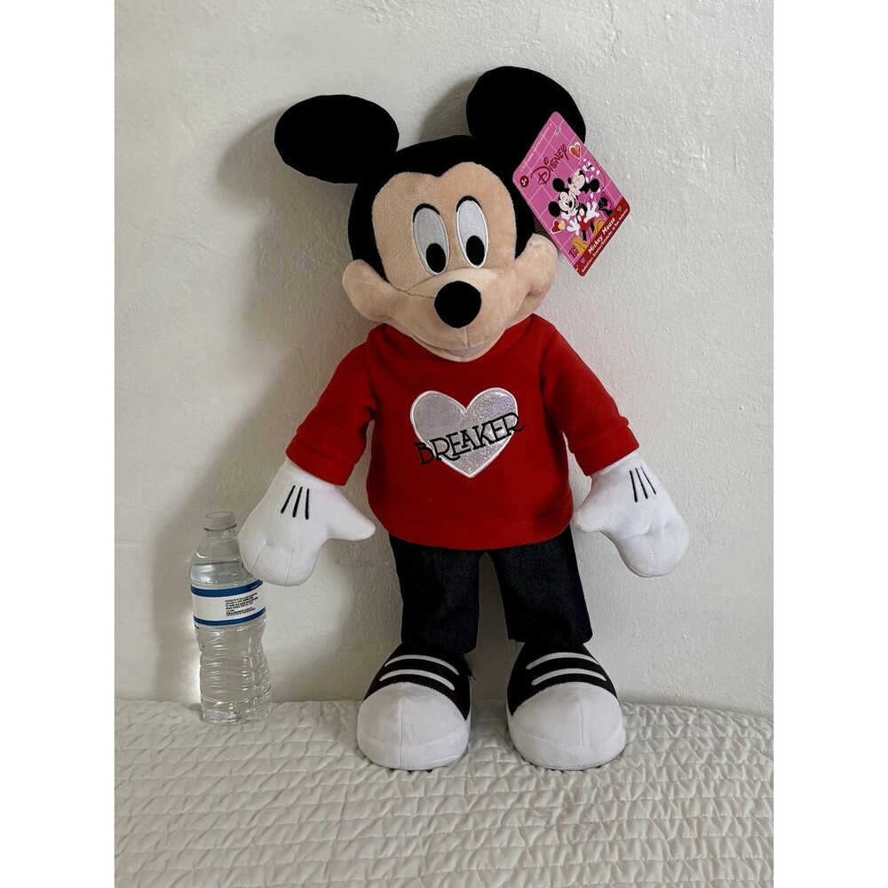 NWT Disney 24” Valentine's Day Greeter Mickey Mouse Heart Breaker Plush New